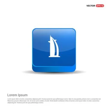 Building icon - 3d Blue Button Stock Illustration