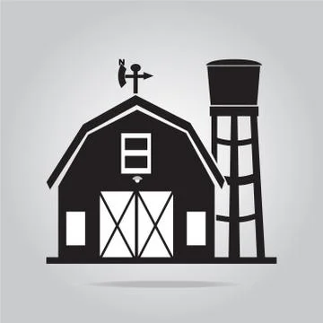 Building icon, barn vector illustration Stock-Illustration