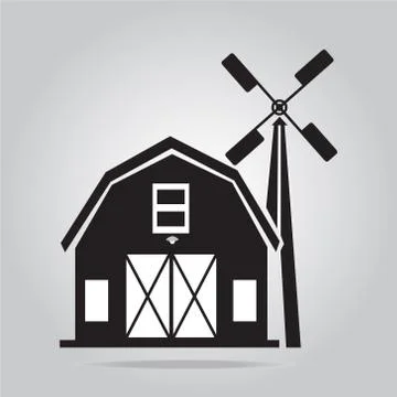 Building icon, barn vector illustration 스톡 일러스트