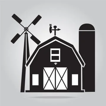 Building icon, barn vector illustration Stock-Illustration