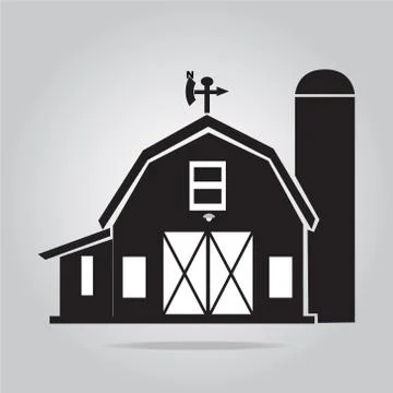 Building icon, barn vector illustration Иллюстрация