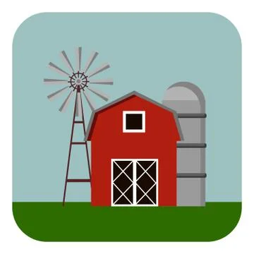 Building icon, barn vector illustration Ilustración de archivo