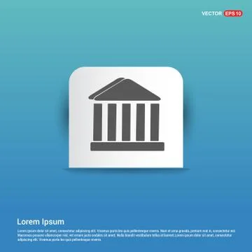 Building Icon - Blue Sticker button Stock Illustration