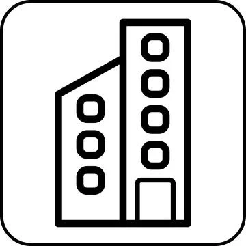 Building icon border black Ilustración de archivo