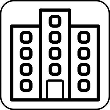 Building icon border black Ilustración de archivo