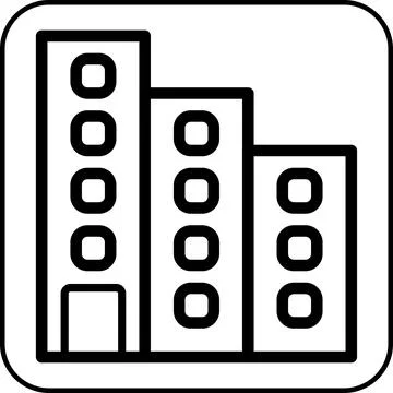 Building icon border black Ilustración de archivo