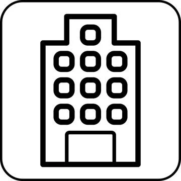 Building icon border black Ilustración de archivo