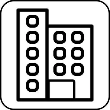 Building icon border black Ilustración de archivo