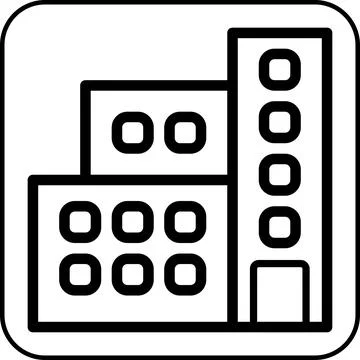 Building icon border black Ilustración de archivo