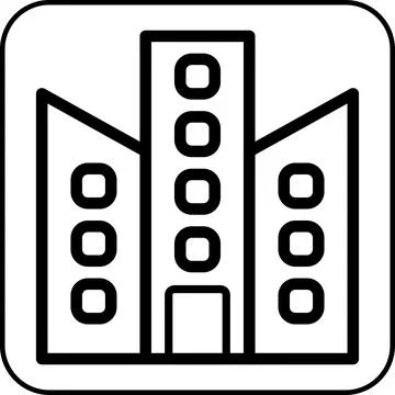 Building icon border black Ilustración de archivo
