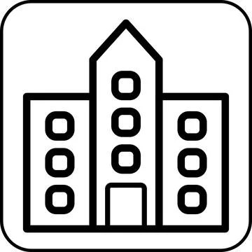 Building icon border black Ilustración de archivo