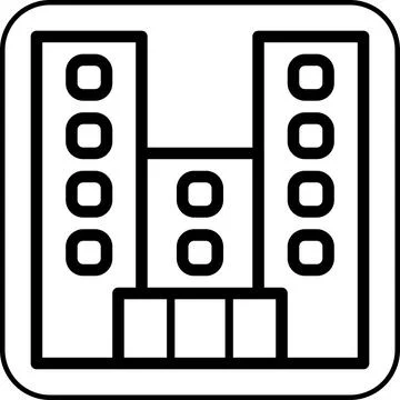 Building icon border black Stock-Illustration