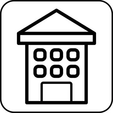 Building icon border black Ilustración de archivo