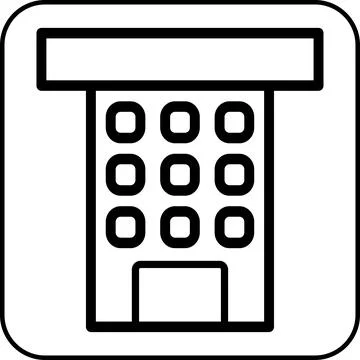 Building icon border black Ilustración de archivo