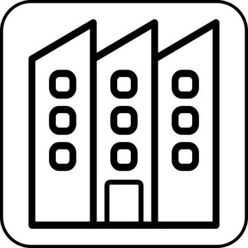 Building icon border black Ilustración de archivo