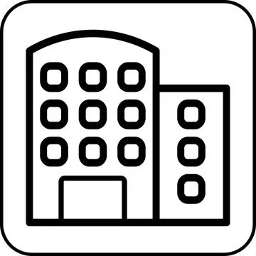 Building icon border black Ilustración de archivo