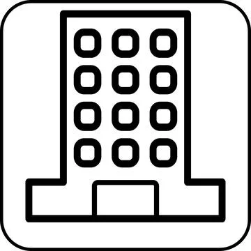 Building icon border black Ilustración de archivo