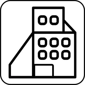 Building icon border black Ilustración de archivo