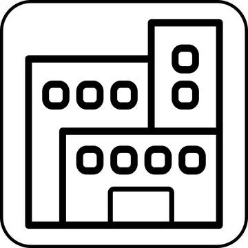 Building icon border black Ilustración de archivo