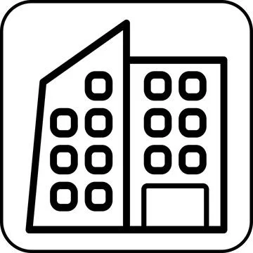 Building icon border black Ilustración de archivo
