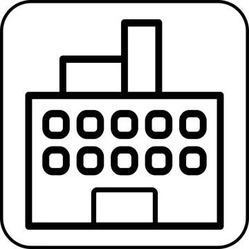 Building icon border black Ilustración de archivo