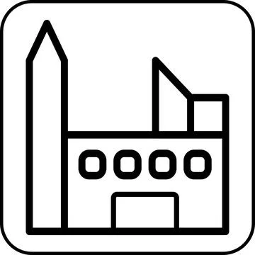 Building icon border black Ilustración de archivo
