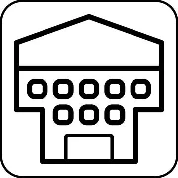 Building icon border black Ilustración de archivo