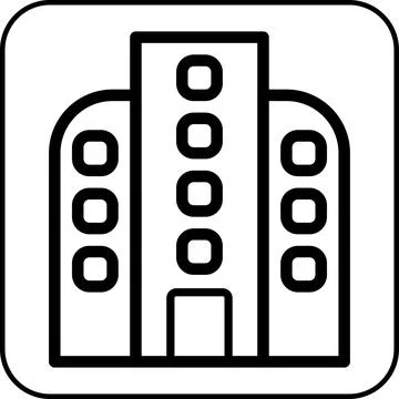 Building icon border black Ilustración de archivo