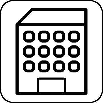 Building icon border black Ilustración de archivo