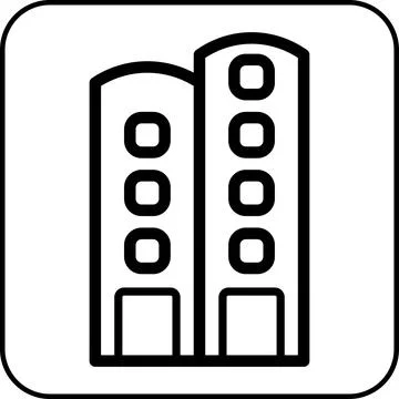 Building icon border black Ilustración de archivo