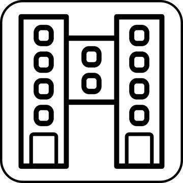 Building icon border black Ilustración de archivo