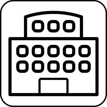Building icon border black Ilustración de archivo