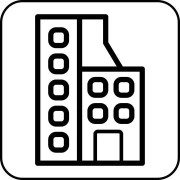 Building icon border black Ilustración de archivo