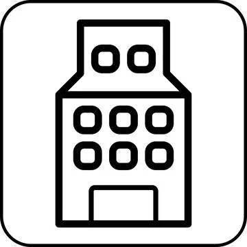 Building icon border black Ilustración de archivo
