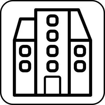 Building icon border black Ilustración de archivo