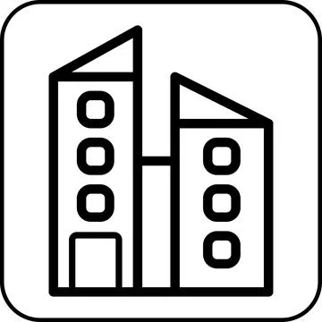 Building icon border black Ilustración de archivo