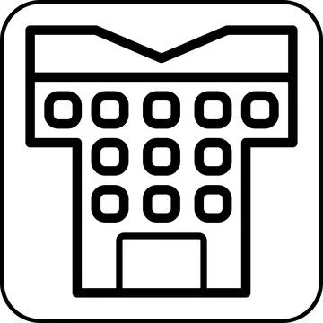 Building icon border black Ilustración de archivo