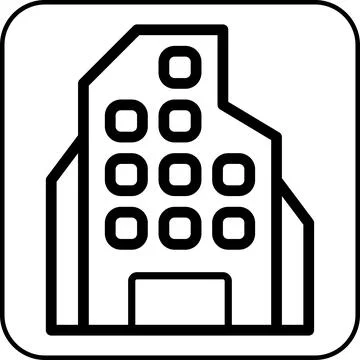 Building icon border black Ilustración de archivo