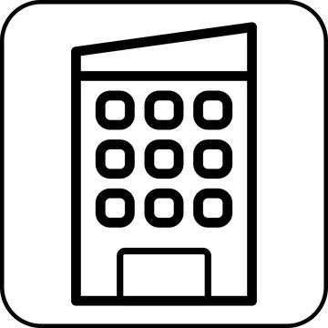 Building icon border black Ilustración de archivo