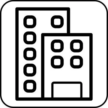 Building icon border black Ilustración de archivo
