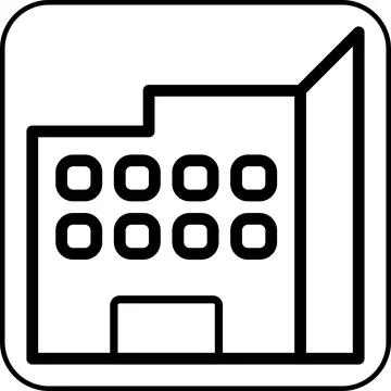 Building icon border black Ilustración de archivo