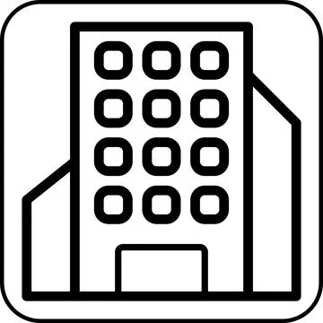 Building icon border black Ilustración de archivo