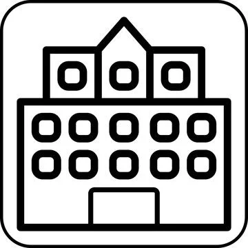 Building icon border black Ilustración de archivo