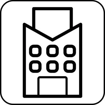 Building icon border black Ilustración de archivo