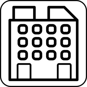 Building icon border black Ilustración de archivo
