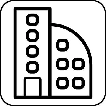 Building icon border black Ilustración de archivo