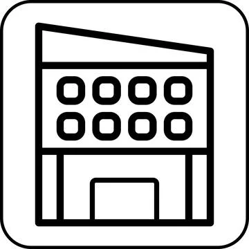 Building icon border black Ilustración de archivo