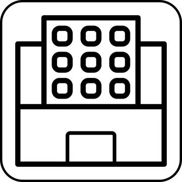 Building icon border black Ilustración de archivo