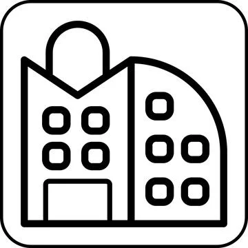 Building icon border black Ilustración de archivo
