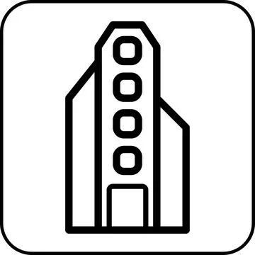 Building icon border black Ilustración de archivo